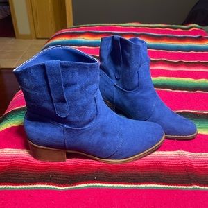 Cobalt bright blue booties-ankle boots